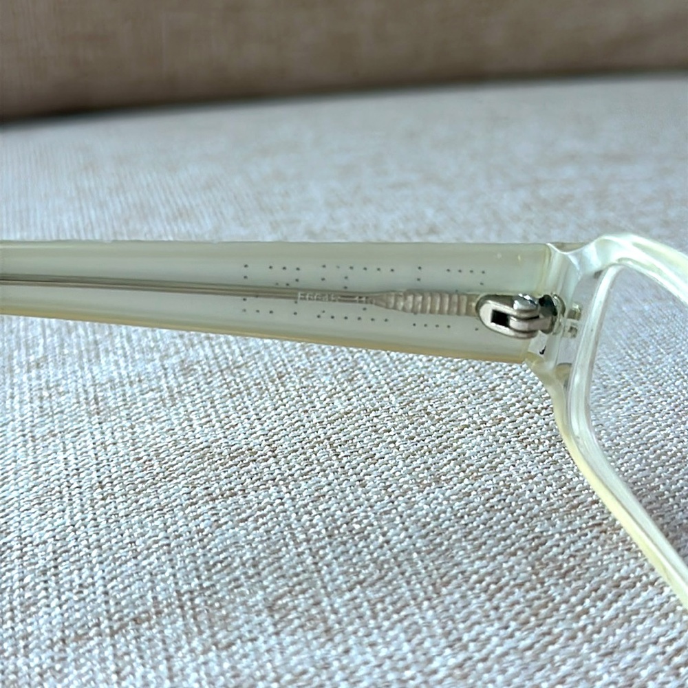 Fendi Cream Rectangular Glasses With Crystal Deta… - image 7